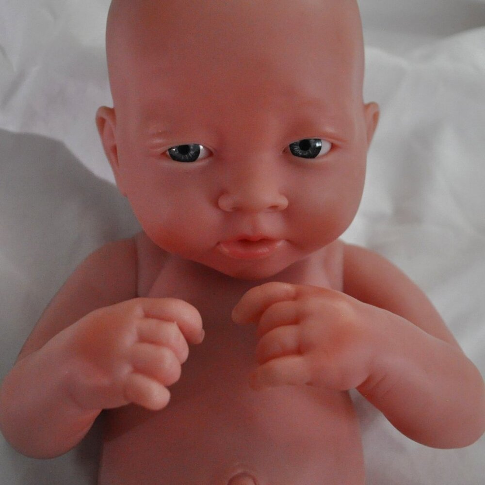Berenguer Vinyl Doll La Newborn Lifelike Infant Baby 13" Caucasian Blue Eyes